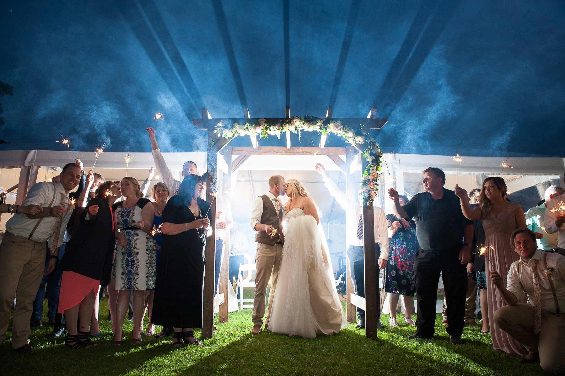Wedding at The Old Cheese Factory Berwick at night