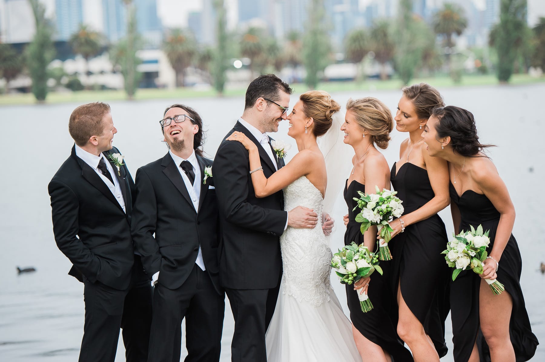 Wedding at the Carousel Cafe bridal party