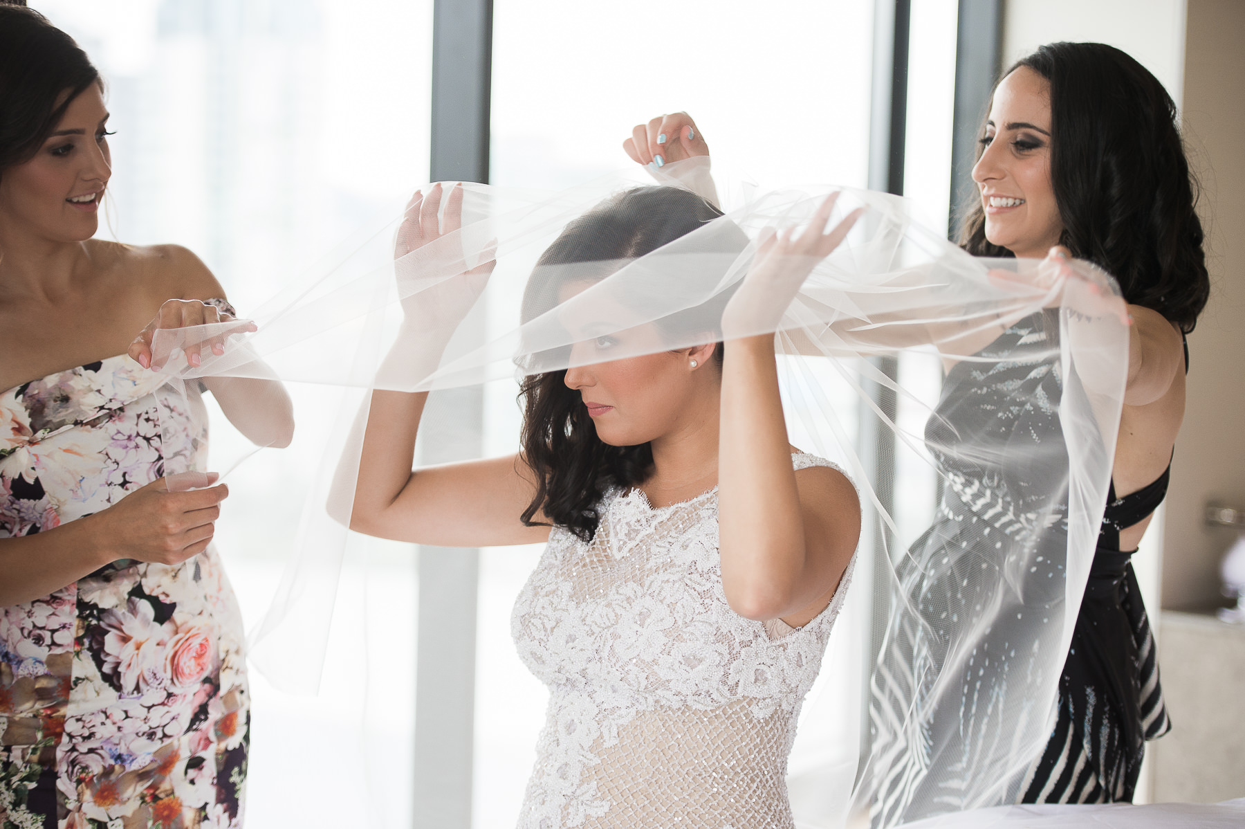 Wedding South Wharf veil