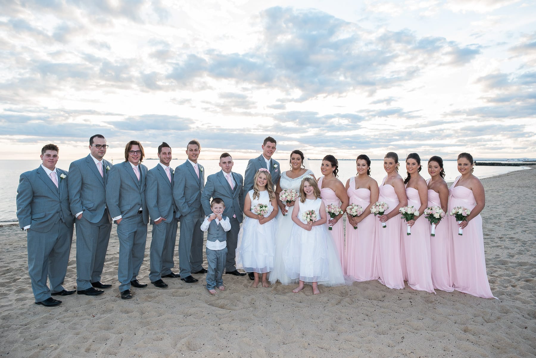 Wedding Sails on the Bay Elwood bridal party