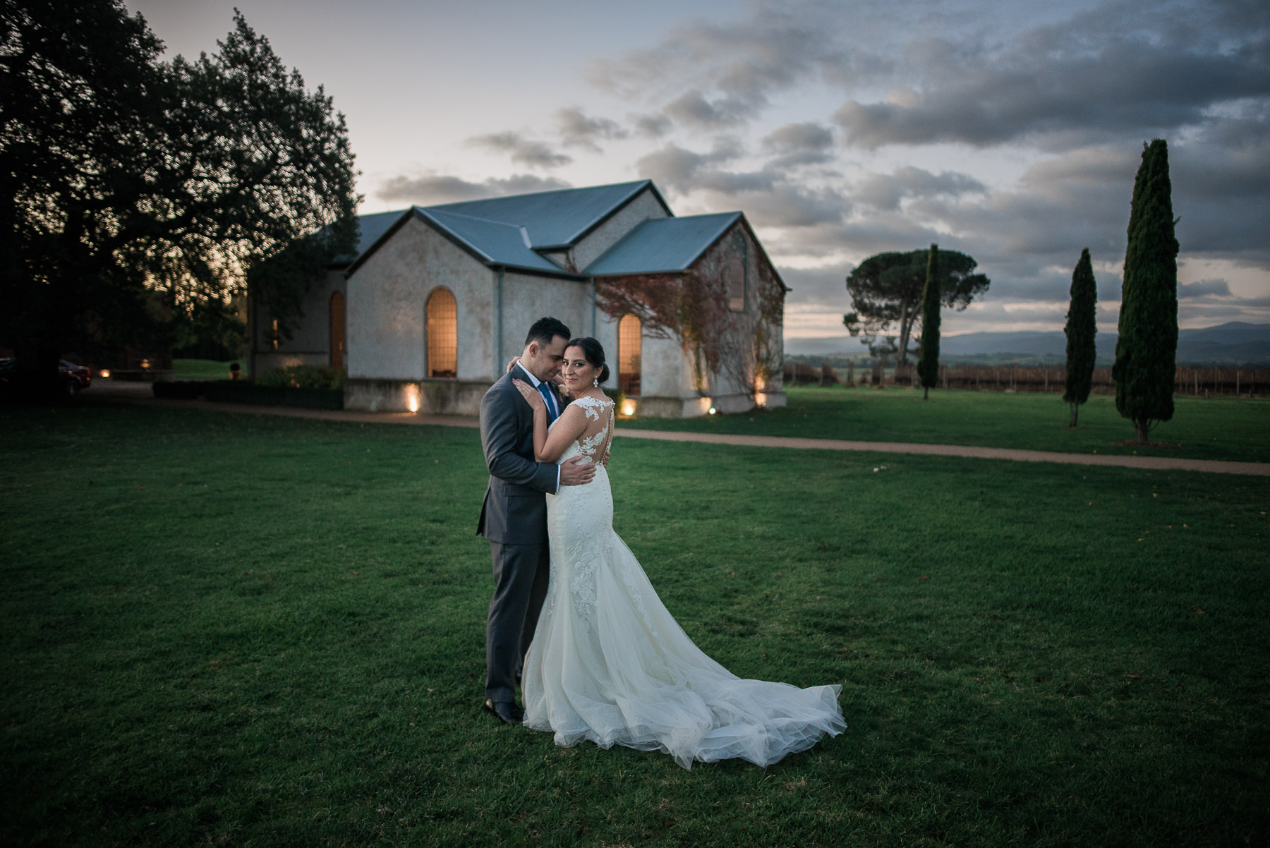 Stones Yarra Valley wedding photos night time