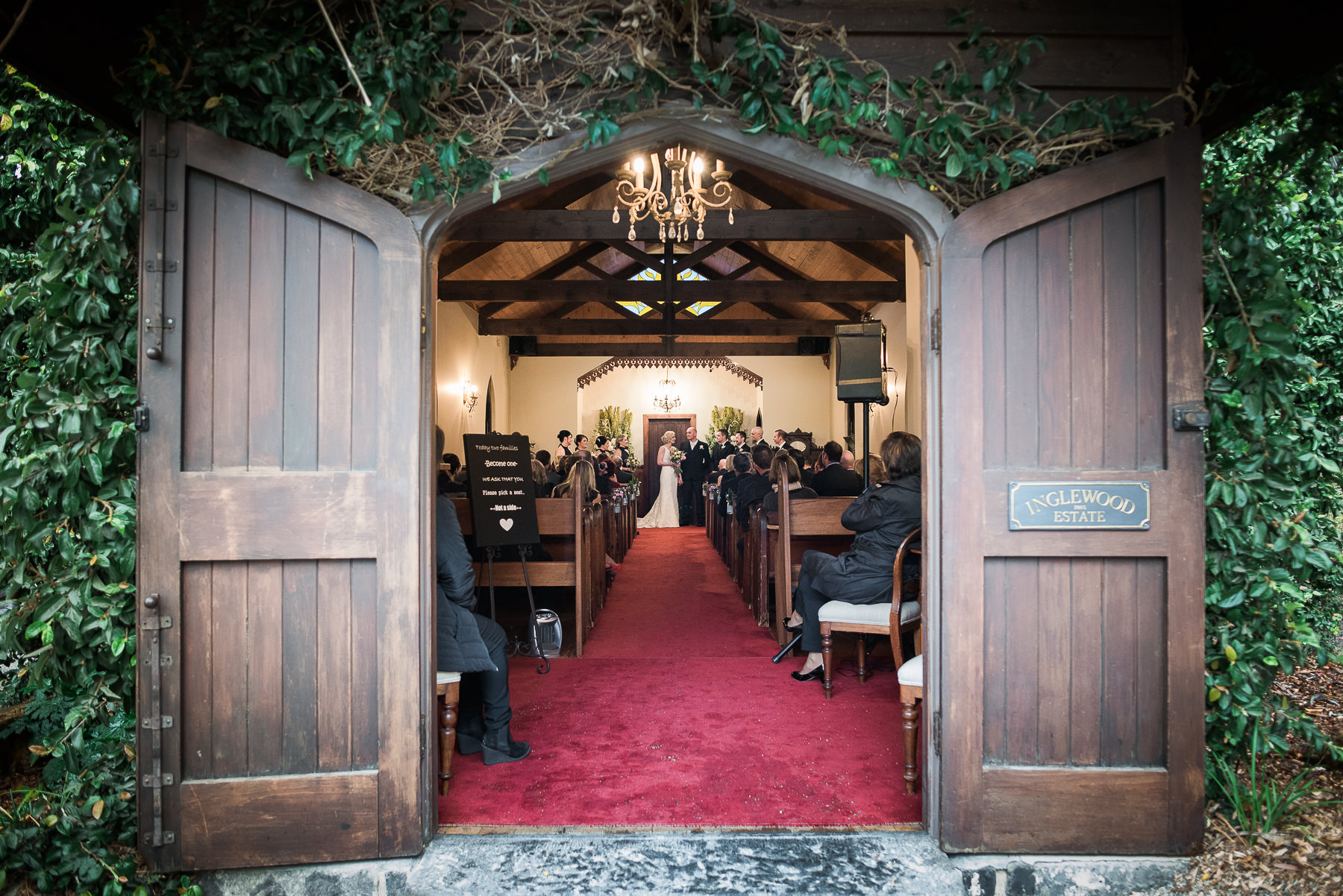 Wedding ceremony at Inglewood Estate