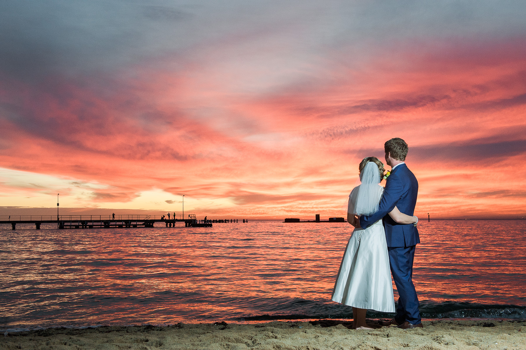 Wedding at True South Black Rock amazing sunset