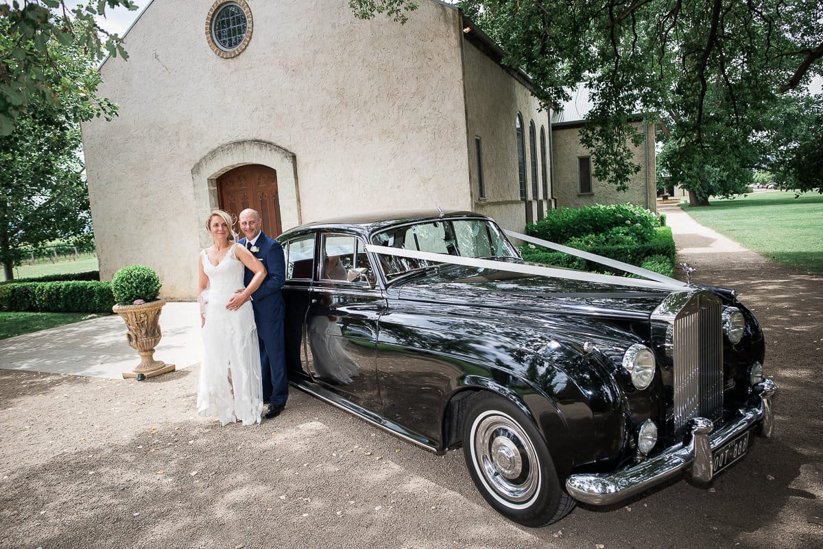 wedding at stones of the yarra valley car