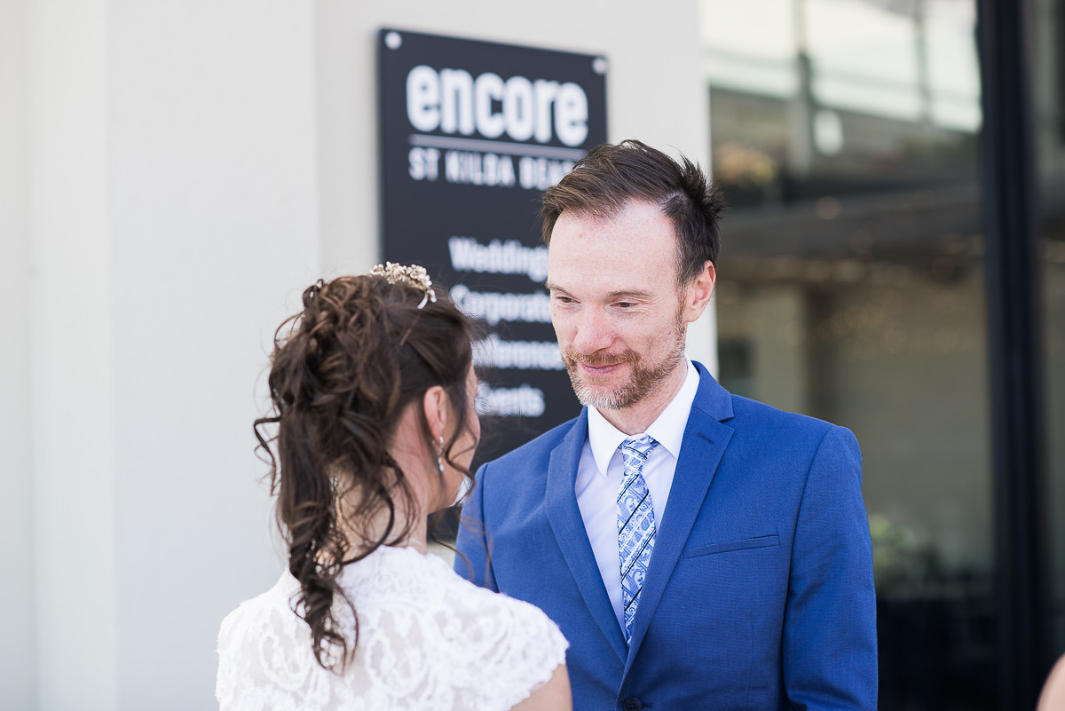 Wedding at Encore St Kilda groom