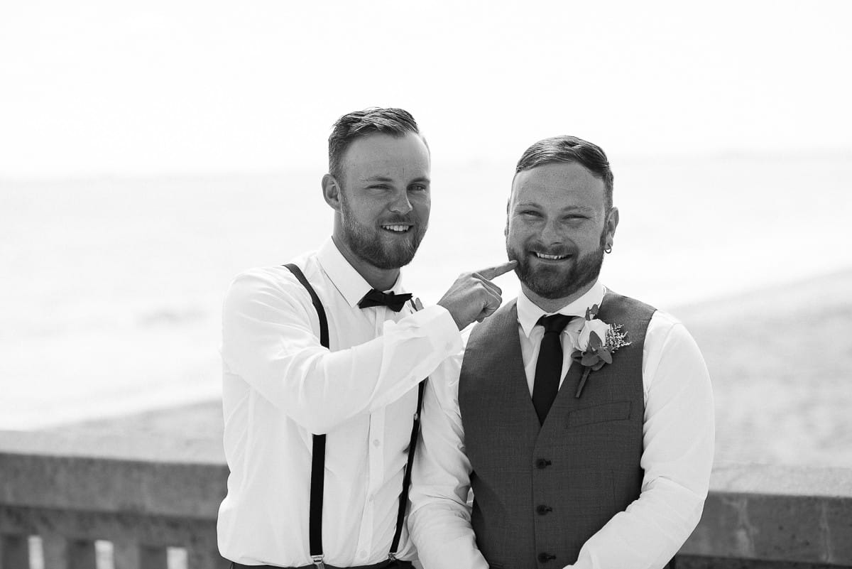 Wedding ceremony Sails on the Bay boys