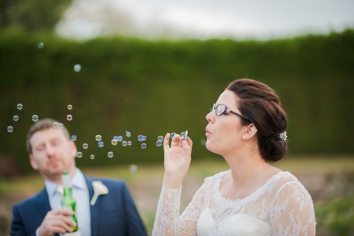 Wedding at St. Kilda Botanical Gardens blowing bubbles