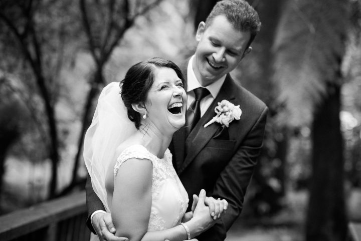 Wedding at Lyrebird Falls laughter