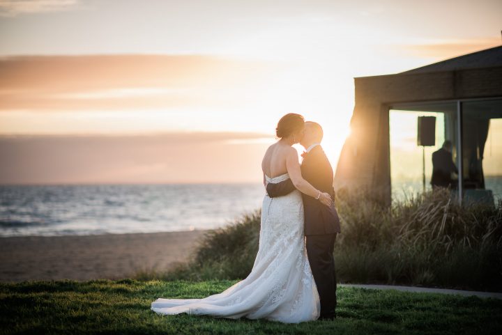 Wedding at Sails on the Bay at sunset